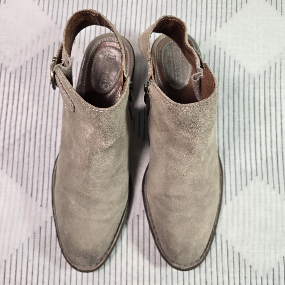 Born Leather Booties Brown/tan Sling Back Ankle Size 8.5 - Picture 2 of 12